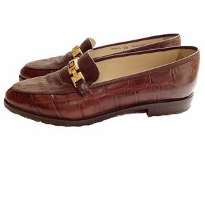 BALLY Brown Tranca Italian Leather & Suede Loafers Size 38